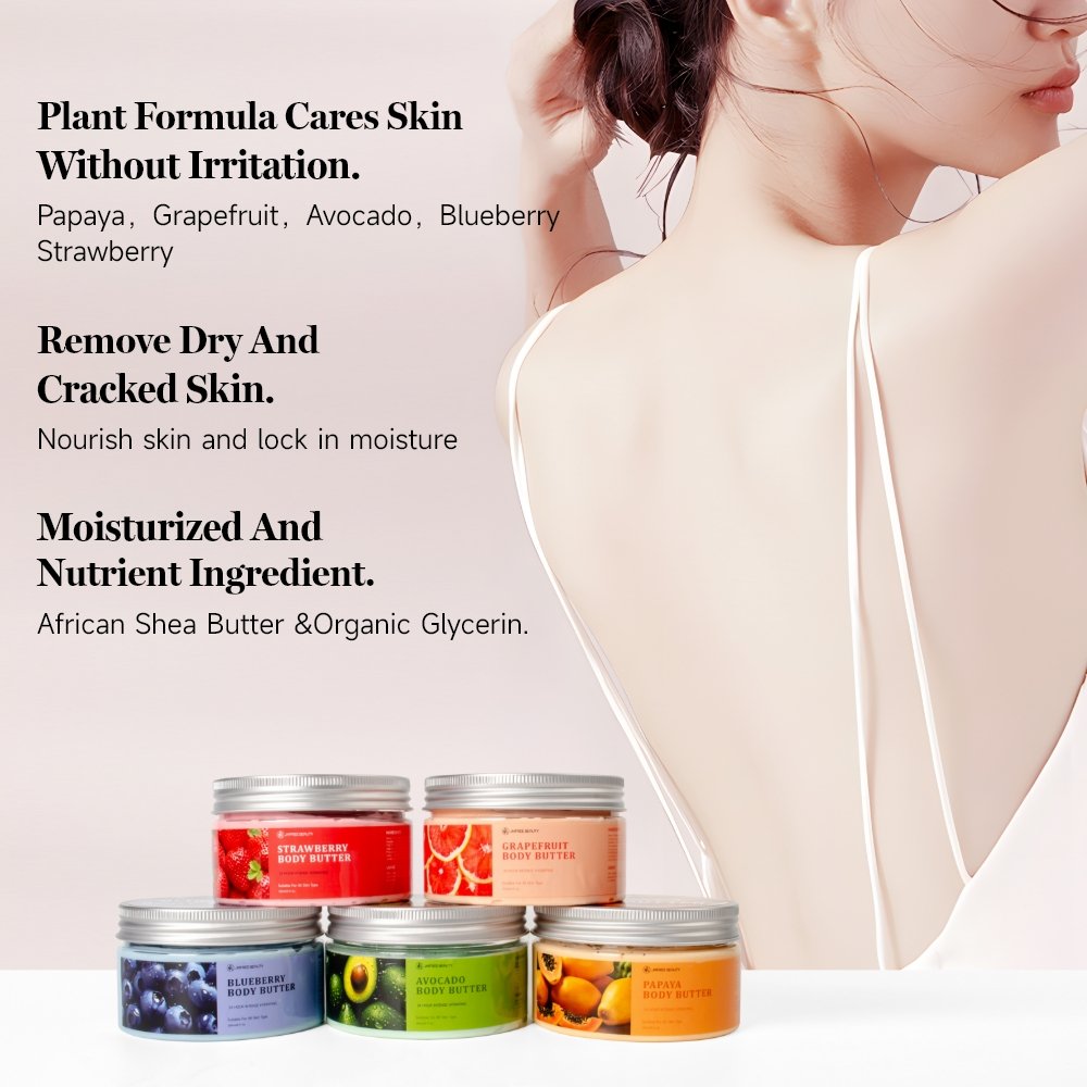 JMFREE Private Label 8 Oz Skin Care Whipped Butter Body Lotion Cream Lightening Moisturizer Body Lotion Shea Body Butter