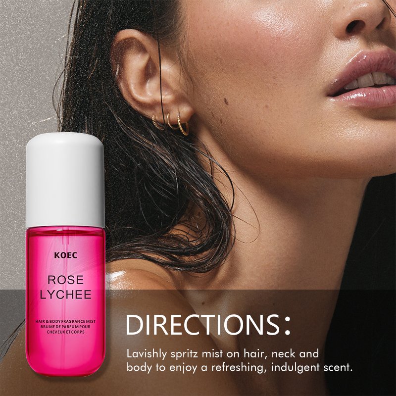 KOEC Rose Lychee Hair&Body Fragrance Body Mist Wholesale Long-Lasting Fragrance Perfume Spray Scented Luxury Perfume Gift