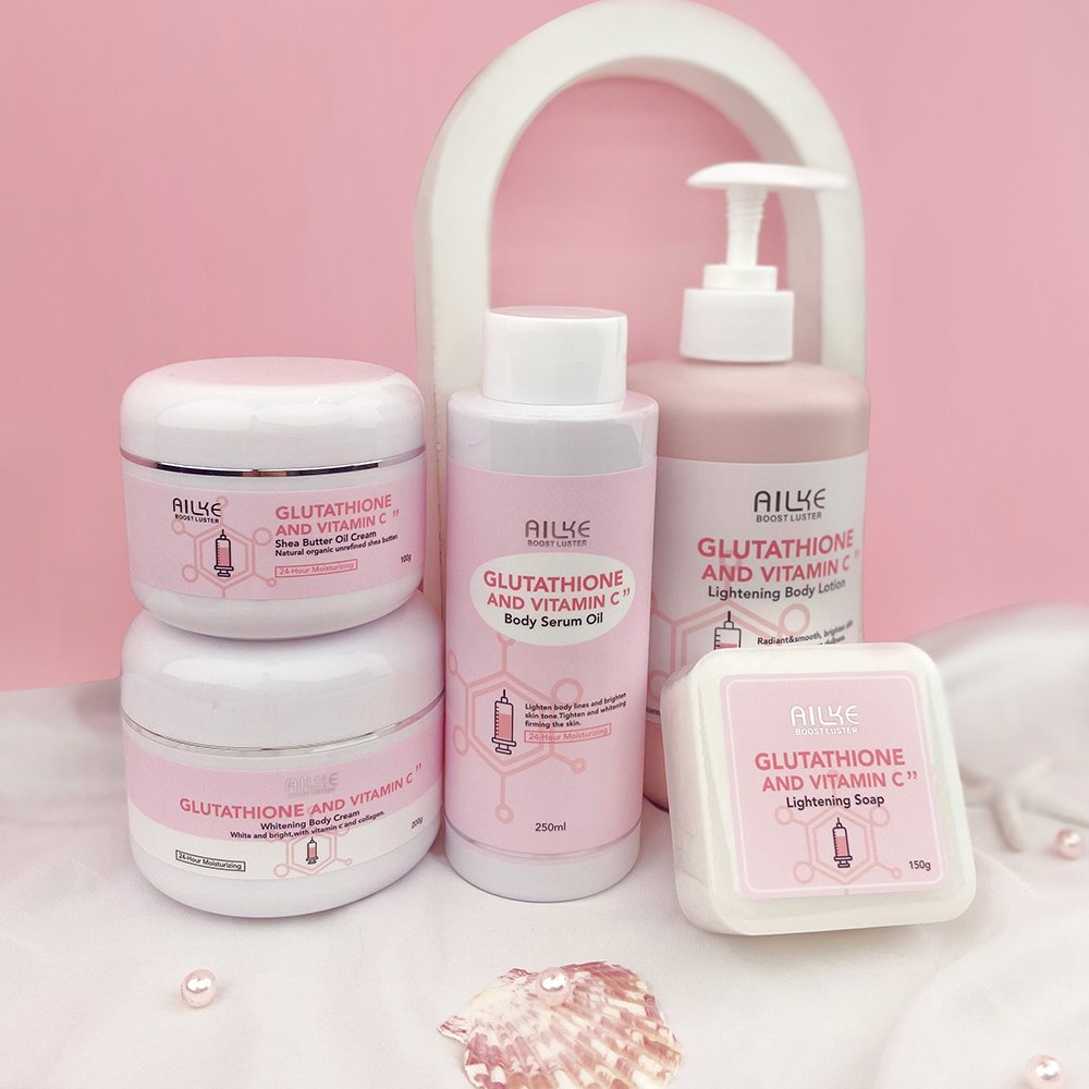 AILKE Body Care Collagen Serum Whitening Dark Spot Face Cream African Bleaching Body Lotion Skin Care Set