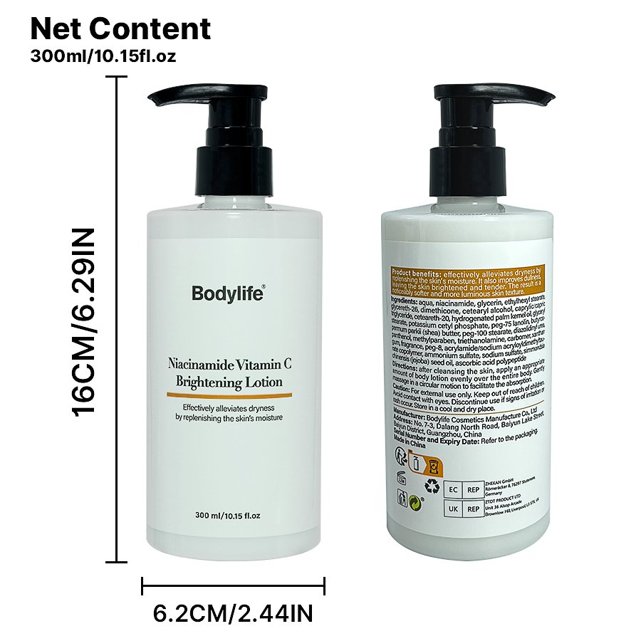 Niacinamide Vitamin C Brightening Lotion Brightening Nourishing Hydrating Body Moisturizer For Long Lasting Skin Hydration