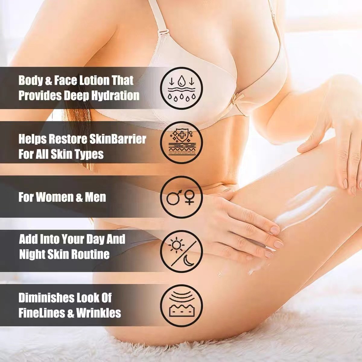 Private Label 150ML Moisturizing Body Lotion with Whitening Turmeric Vitamin C Collagen Retinol Sensitive Areas Day Night Use