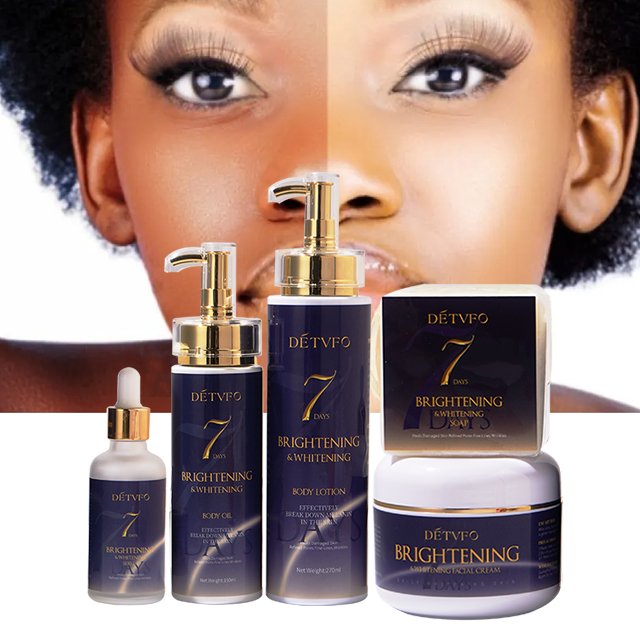 Fast instant 7 days whitening body deep nourished brightening wholesale travel skin care set (new) for black women