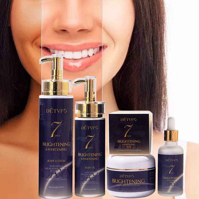 Fast instant 7 days whitening body deep nourished brightening wholesale travel skin care set (new) for black women