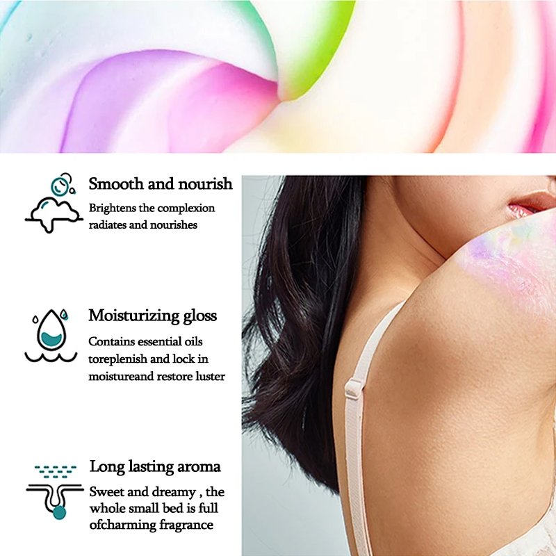 Organic Rainbow Body Butter Whipped Body Shea Butter Cream Skin Moisturizing Whitening Aloe vera Body butter wholesale