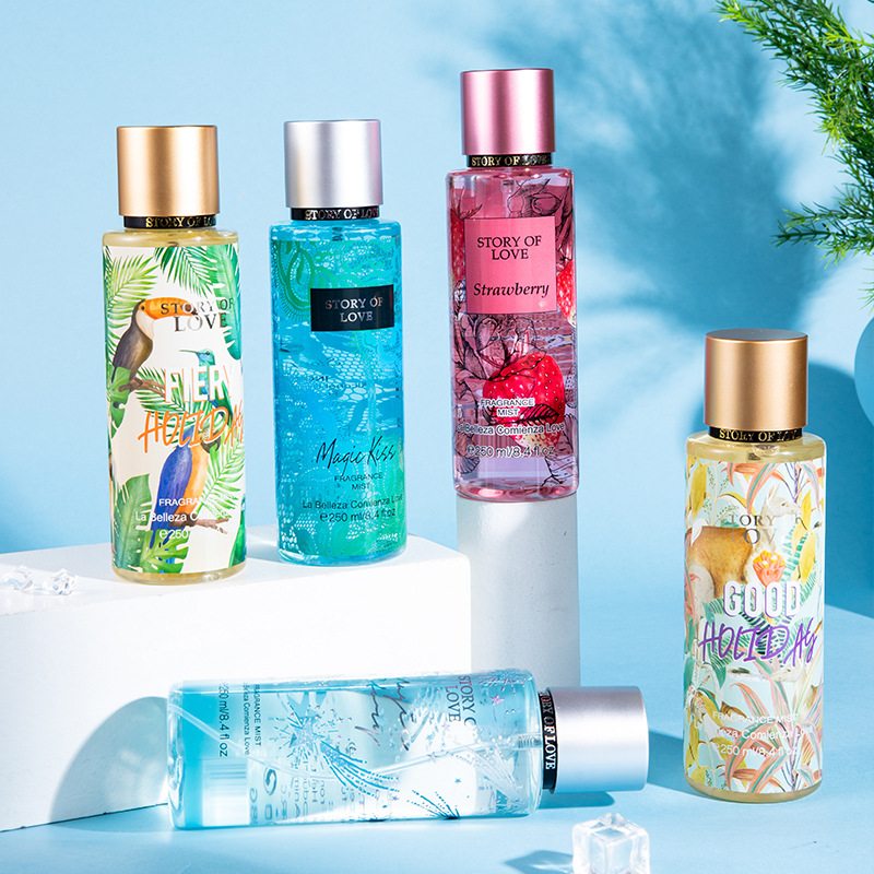 Brand Victoria gift ladies body mist and body lotion set long lasting fragranceoriginal first love women perfume