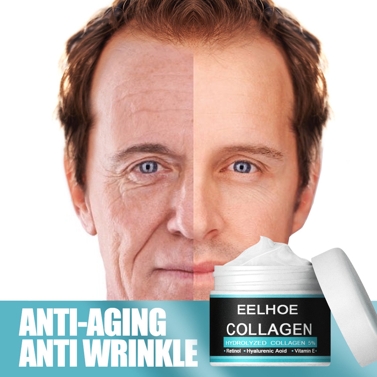 Eelhoe Collageskin Care Setle Anti-wrinkle Face Cream 3 Years OEM ODM Privface Care Set % Pure for Men Day Adults Male Nature
