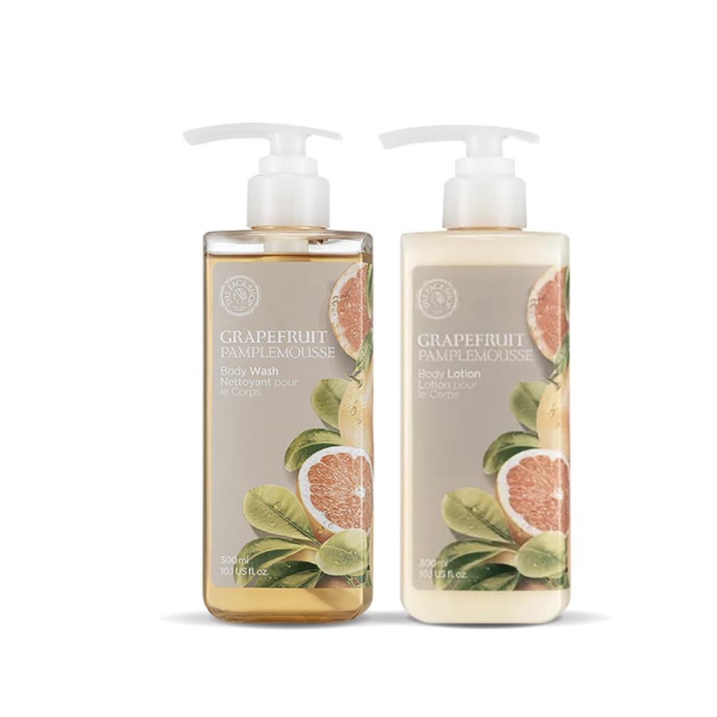 THEFACESHOP Grapefruit Body Essentials Set 500ml Moisturizing Lotion & 200ml Perfume for Adults Skin Nourishing Care OEM Supply