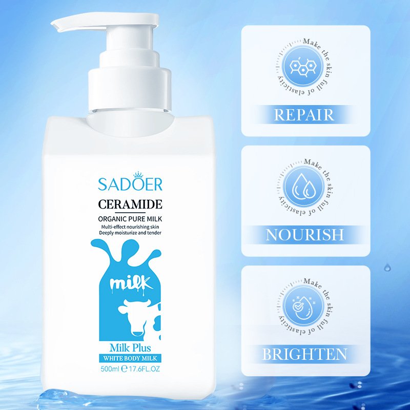 Wholesale SADOER Deep Moisturizing Nourishing Brightening Pure Milk Ceramide Body Lotion Whitening Body Milk