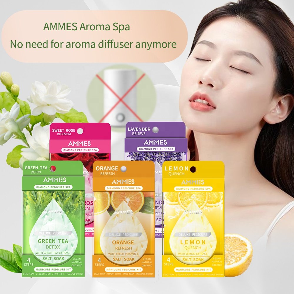 Private Label Face Body Exfoliating Sugar Scrub Pedi Scrub 4 Step Pedicure Box Natural Organic Pedicure Spa Kit Foot Scrub