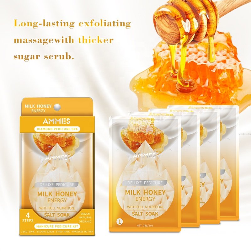 Private Label Face Body Exfoliating Sugar Scrub Pedi Scrub 4 Step Pedicure Box Natural Organic Pedicure Spa Kit Foot Scrub