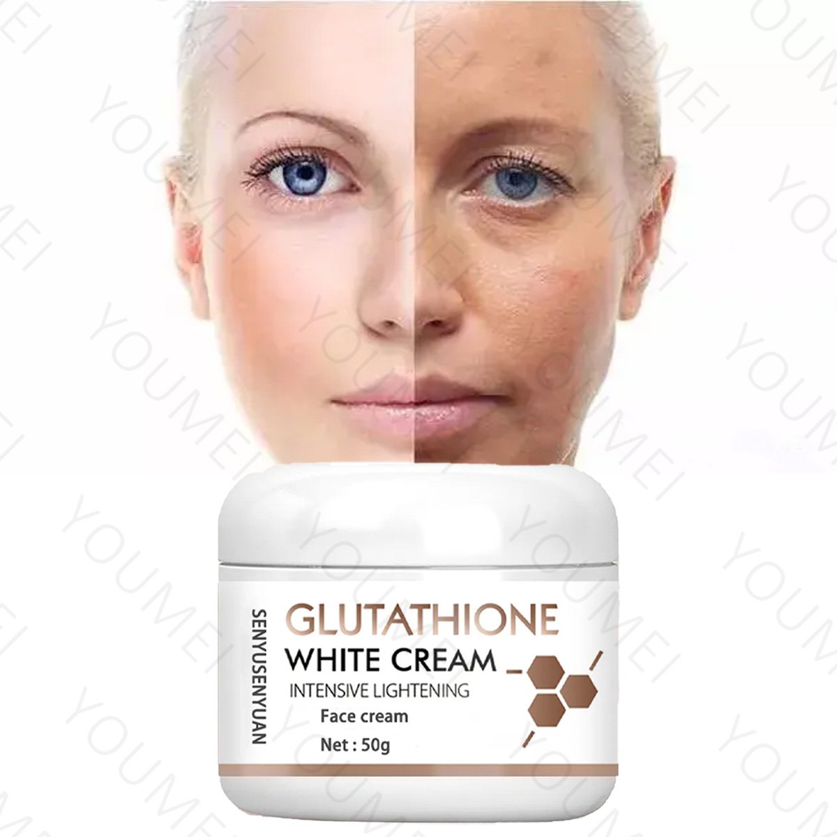 Custom Logo Skin Care Kit Adults Fast Bleaching Face Cream Soap Hyaluronic Acid Vitamin C Whitening Hyaluronic Acid