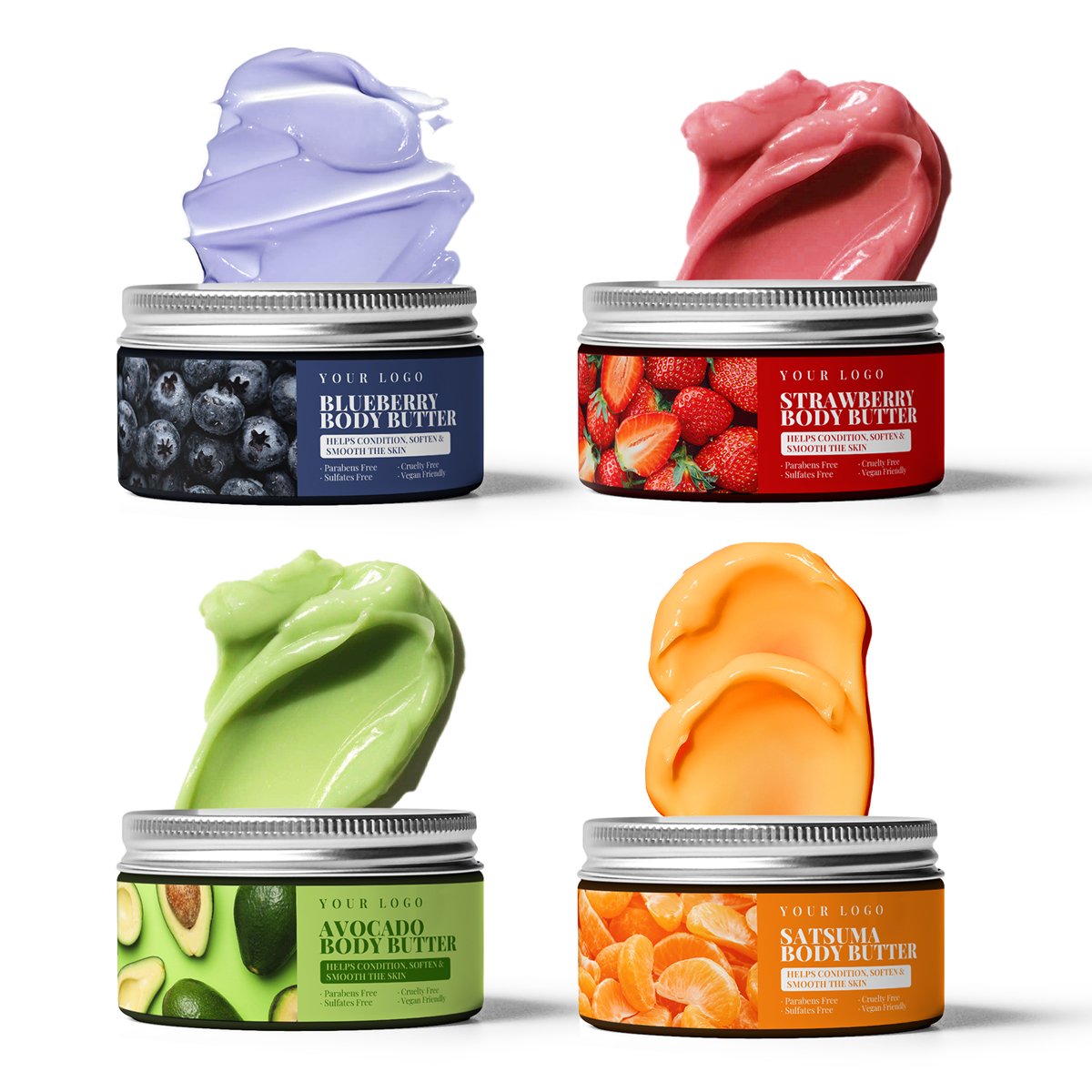 Free sample factory manufacture nourishing moisturizing natural body butter private label shea butter