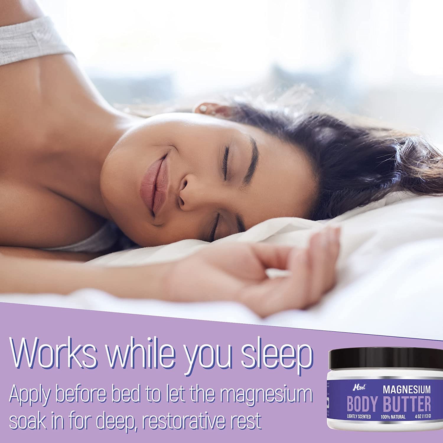 Magnesium Body Lotion Butter for Women with Mango, Shea, Grapeseed & Magnesium Oil for Sleep, Bone, Heart & Muscle Health