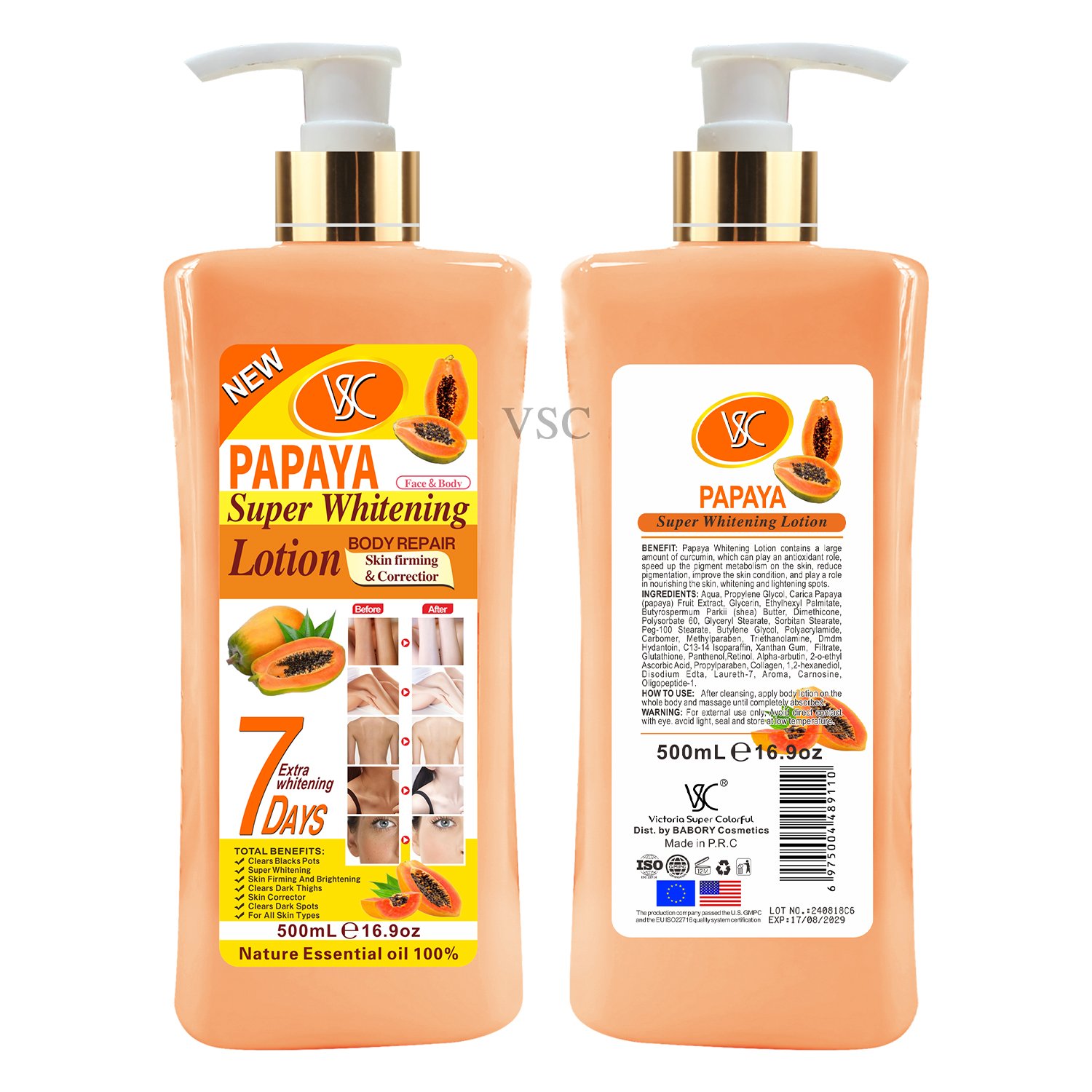 luxury care papaya whitening cream Lotion vitamin c Brightening firming Dark Spots Removal Corrector Skincare Body Lotion