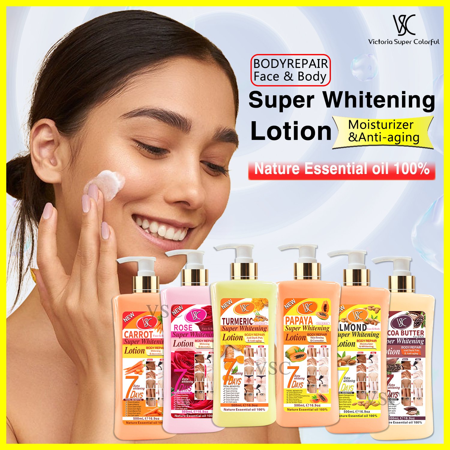 luxury care papaya whitening cream Lotion vitamin c Brightening firming Dark Spots Removal Corrector Skincare Body Lotion