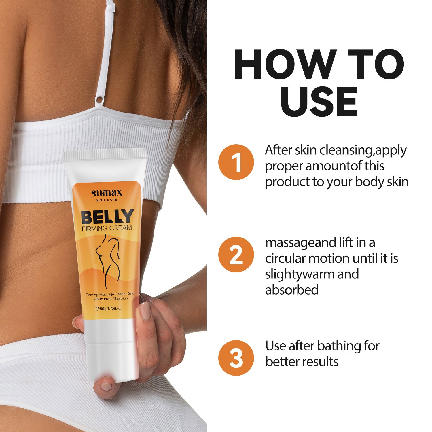 sumax Belly Firming Cream - for Belly lifting and firming - Moisturizing - Repairing skin 1.76 oz