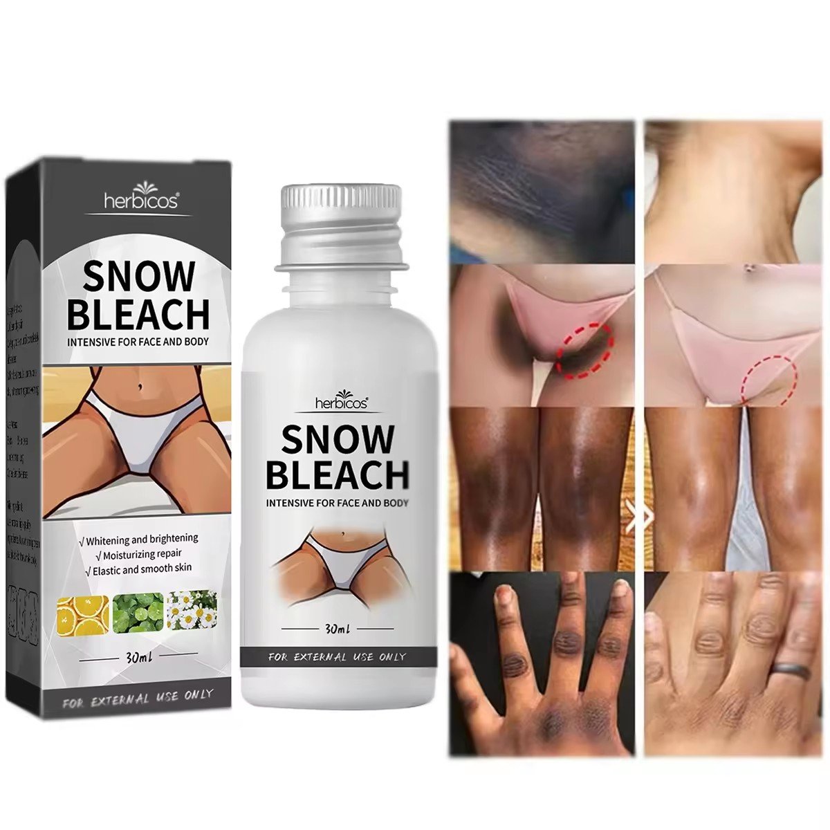 Snow Bleach Gift Set Moisturizing Niacinamide Face Body Whitening Cream Underarm Knee Elbow Buttock Bleaching Lotion cream
