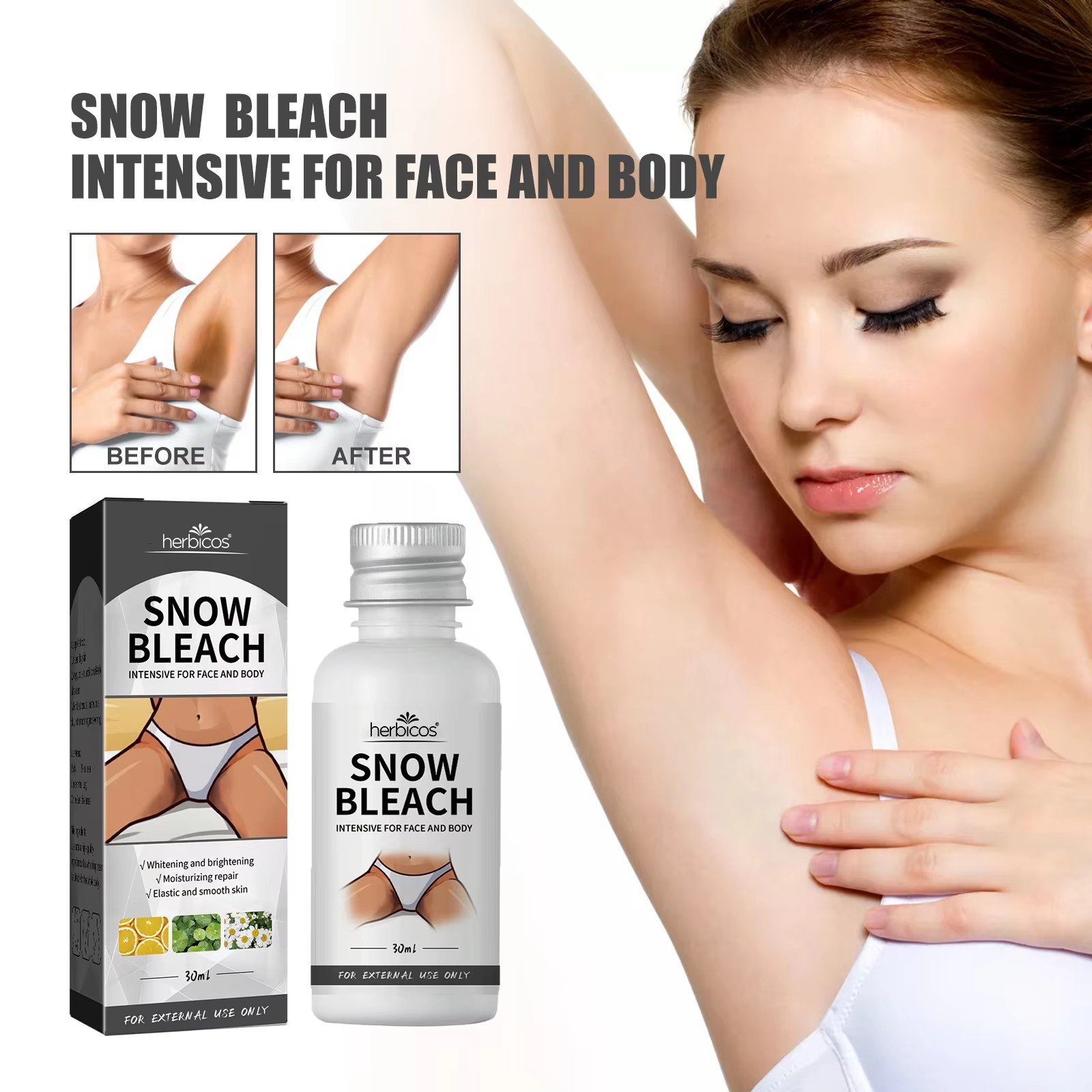 Snow Bleach Gift Set Moisturizing Niacinamide Face Body Whitening Cream Underarm Knee Elbow Buttock Bleaching Lotion cream