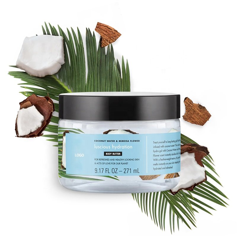 Private label wholesale skin whitening body lotion custom shimmer vegan natural shea organic body butter
