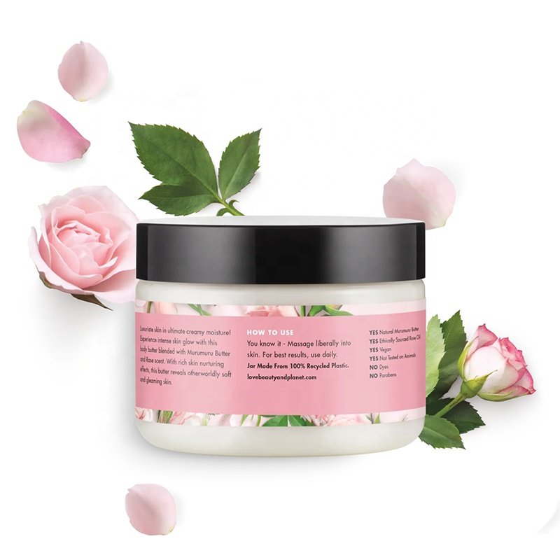 Private label wholesale skin whitening body lotion custom shimmer vegan natural shea organic body butter