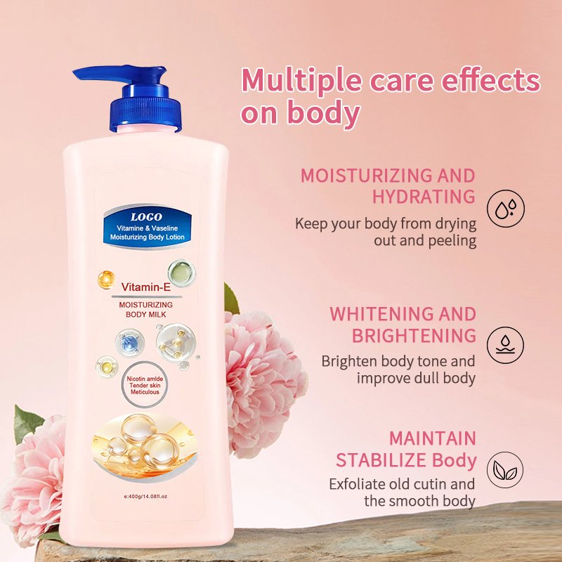 Hot selling customized moisturizing vitamin korean body cream container Petroleum jelly body lotion female body lotion
