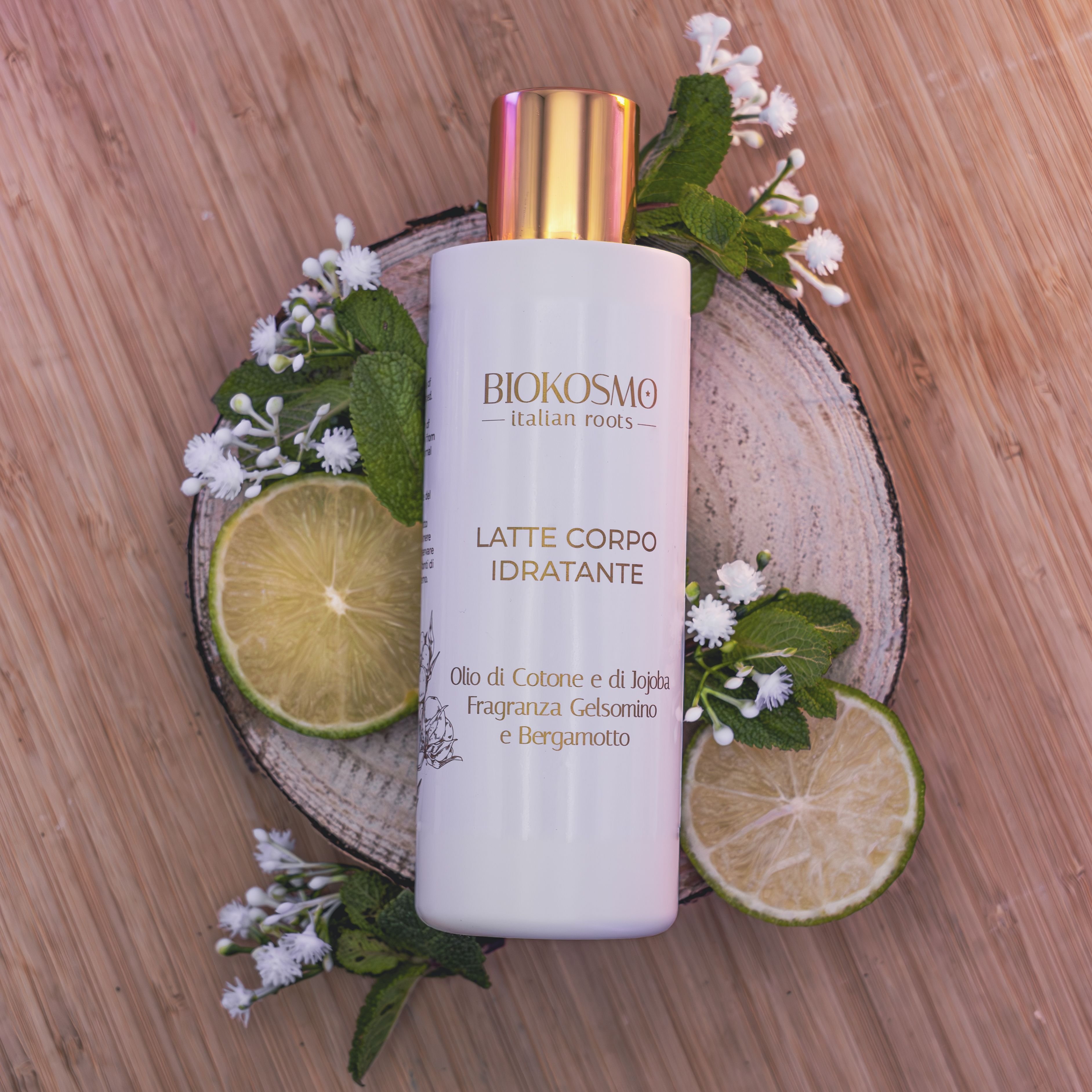 Luxurious Italian Organic Lotion - Bergamot & Jasmine Infused Body Milk 200ml - Ideal for Deep Hydration and Skin Softness