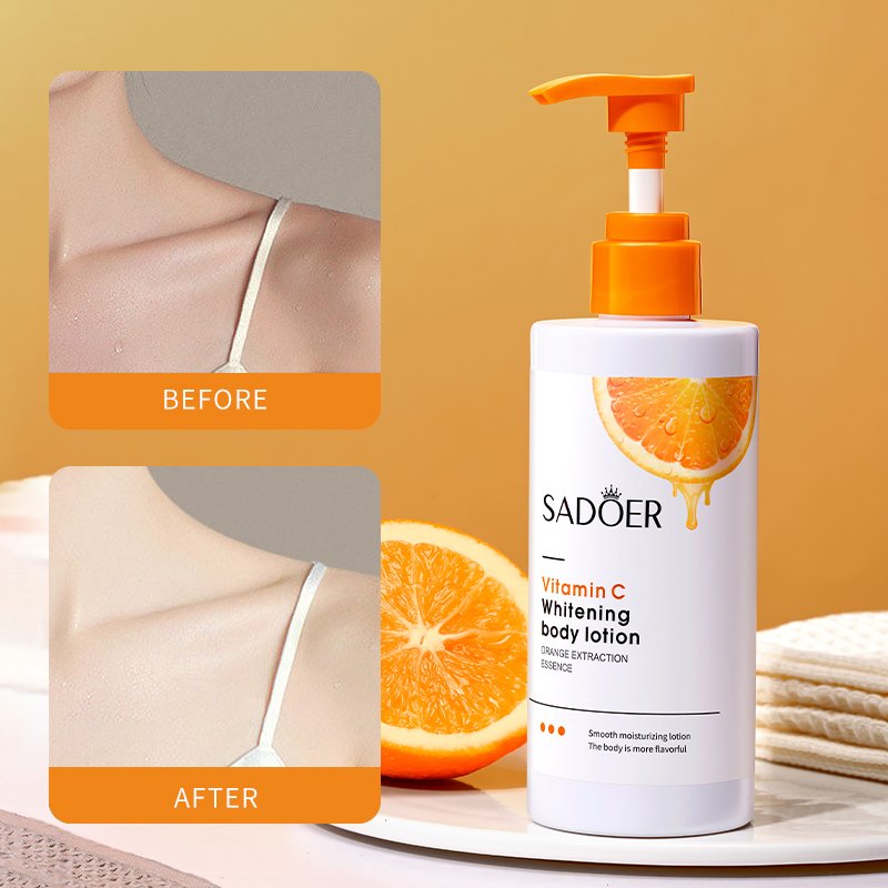 OEM SADOER Private Label Moisturizing Whitening Body Lotion Vitamin C moisturizing body lotion for women