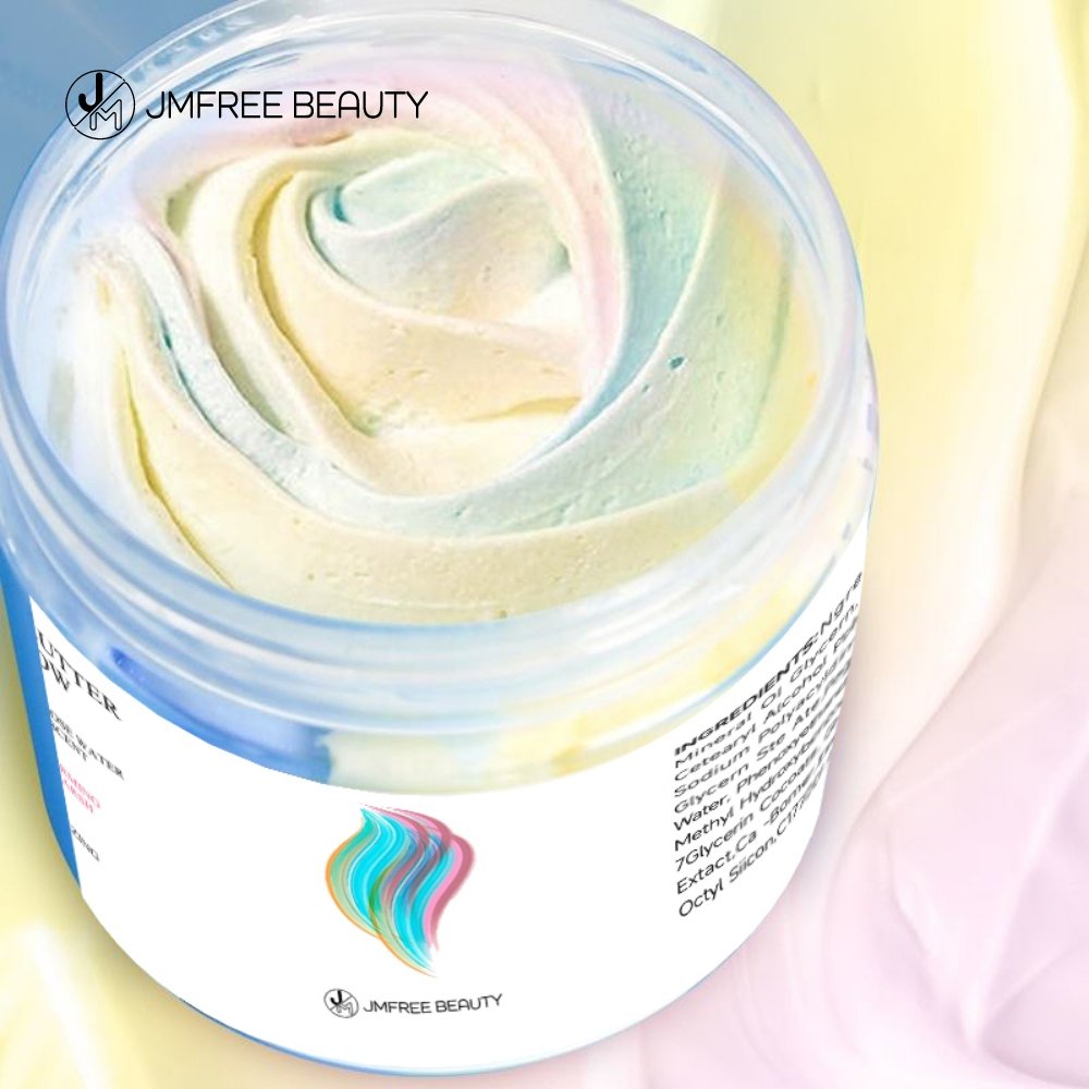 JMFREE Wholesale Private Label Natural Organic Vegan Ice Cream Whitening Rainbow Whipped Body Butter