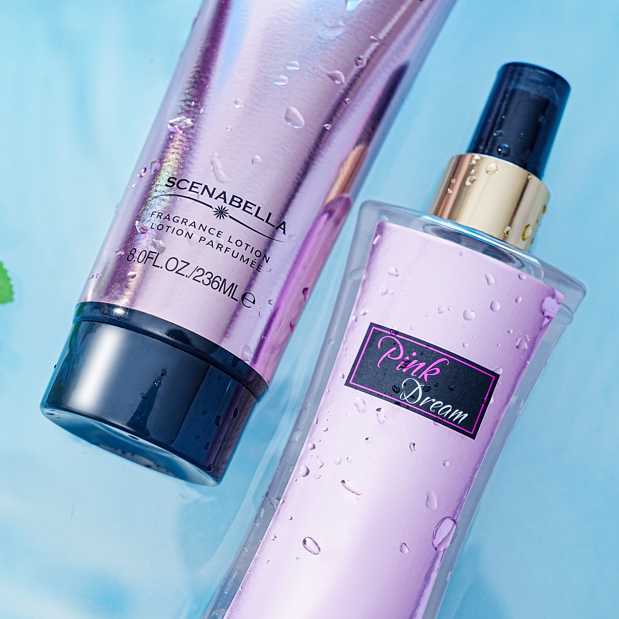 Perfume Gift Set 180ml body mist and 236ml body lotion for women daily use
