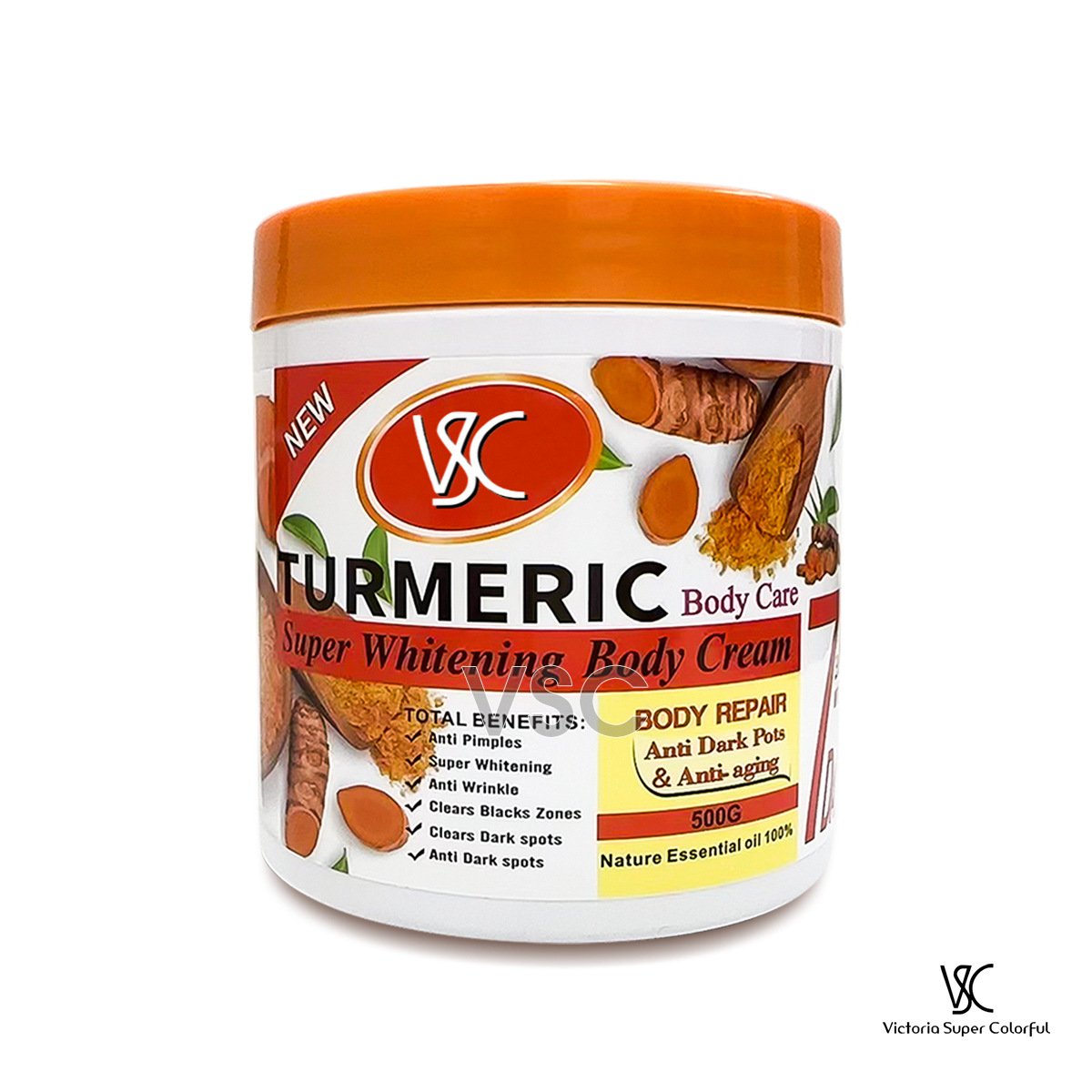 Wholesale Private Label Anti Dark Spot Body Lotion Moisturizing Turmeric Super Whitening Body Cream 500g
