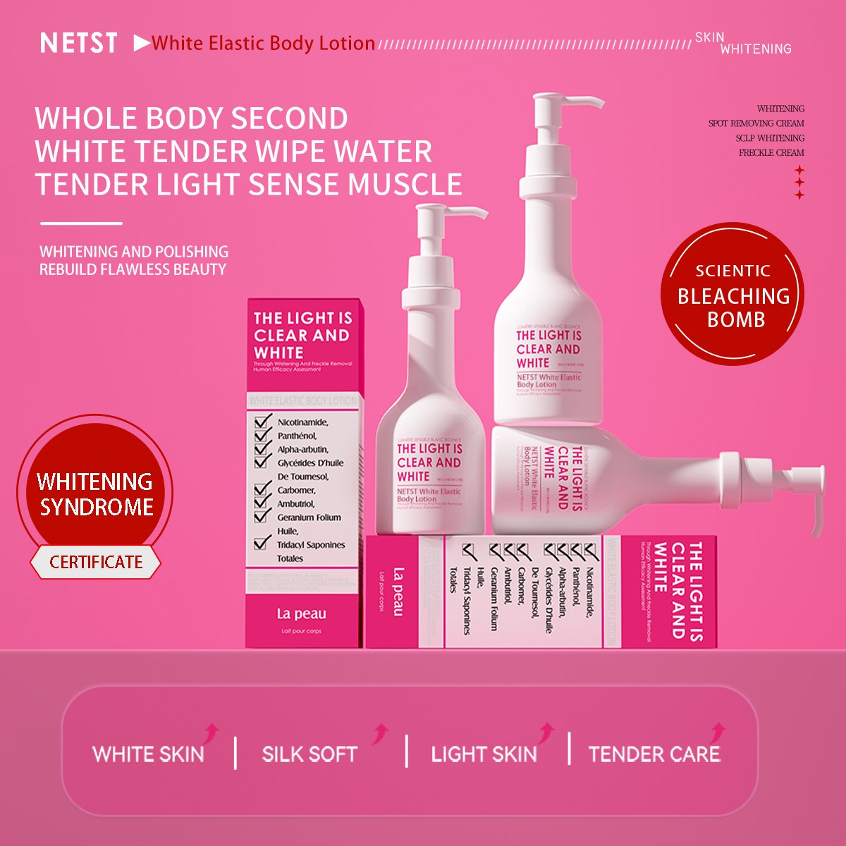 Customizable full body whitening and moisturizing niacinamide whitening and moisturizing body lotion