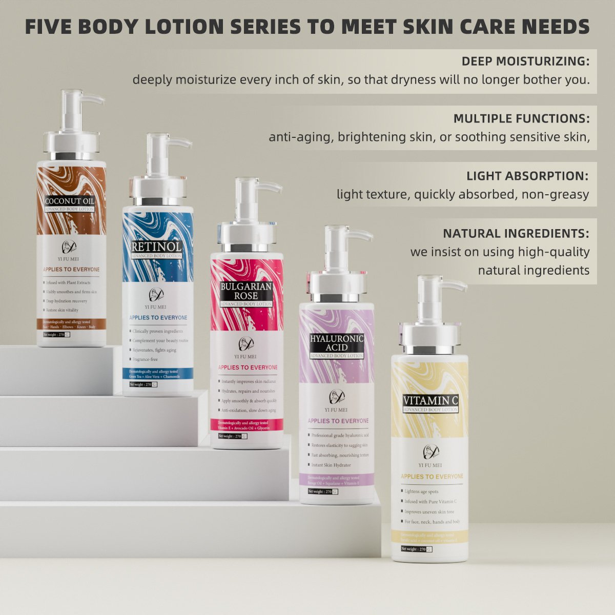 Manufacturer Multiple Natural Organic Face & Body Whitening Cream Vegan Repair Skin Brightening Moisturizing Body Lotion Set