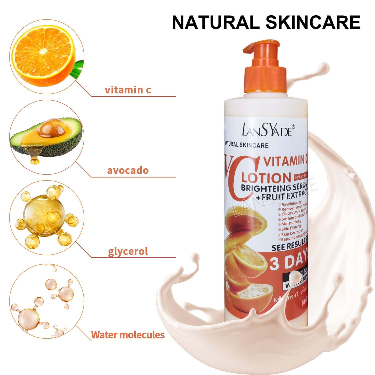 Advanced fruit acid translucent VC Body Lotion 500ml moisturizing moisturizing moisturizing lotion wholesale price
