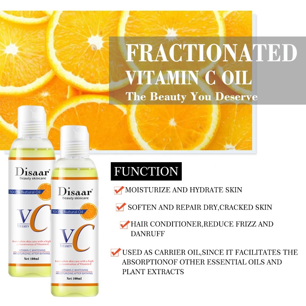 Pure Natural Face Body Care Vitamin C Lightening Oil Women Whitening Moisturizing Body Essential Oil 100ml