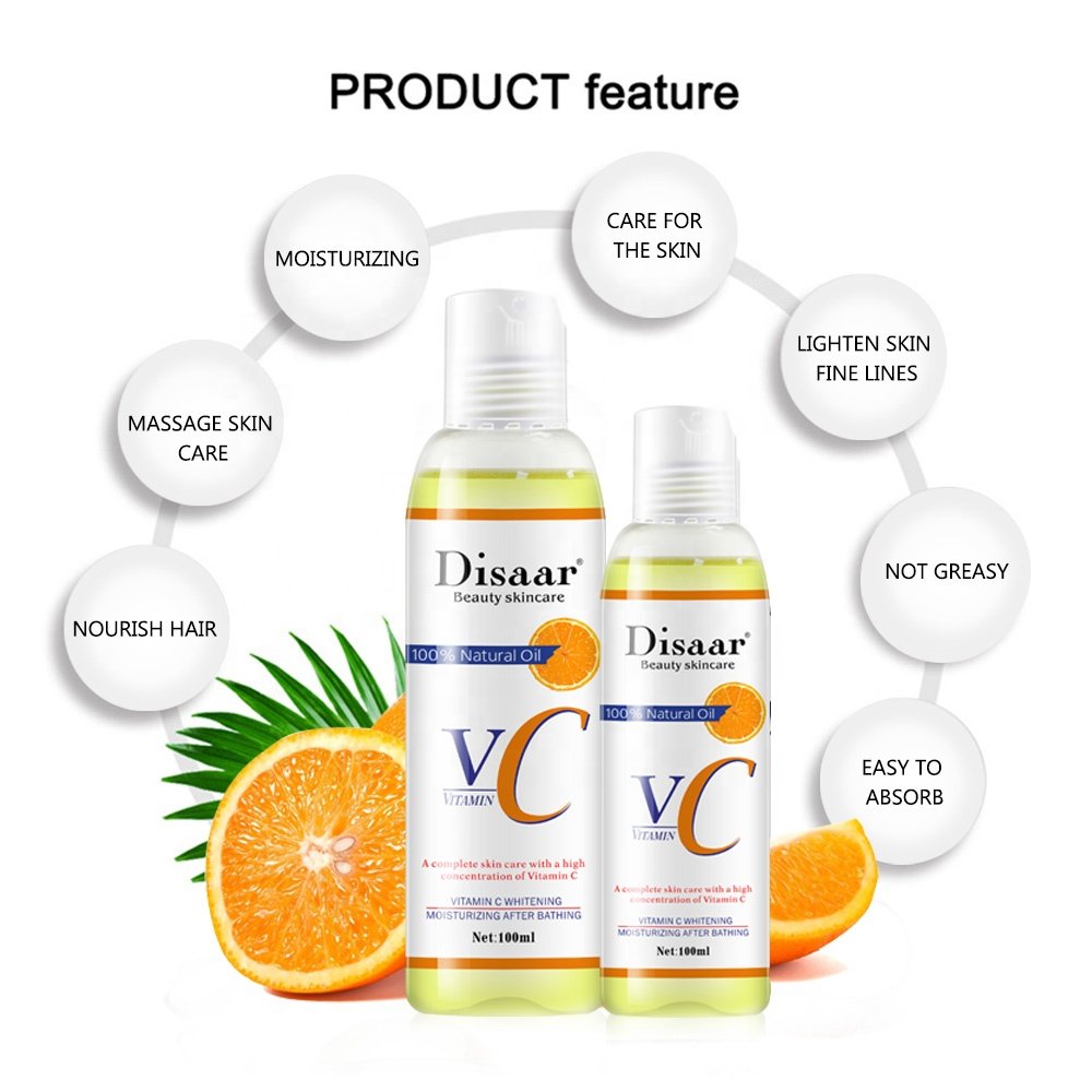 Pure Natural Face Body Care Vitamin C Lightening Oil Women Whitening Moisturizing Body Essential Oil 100ml