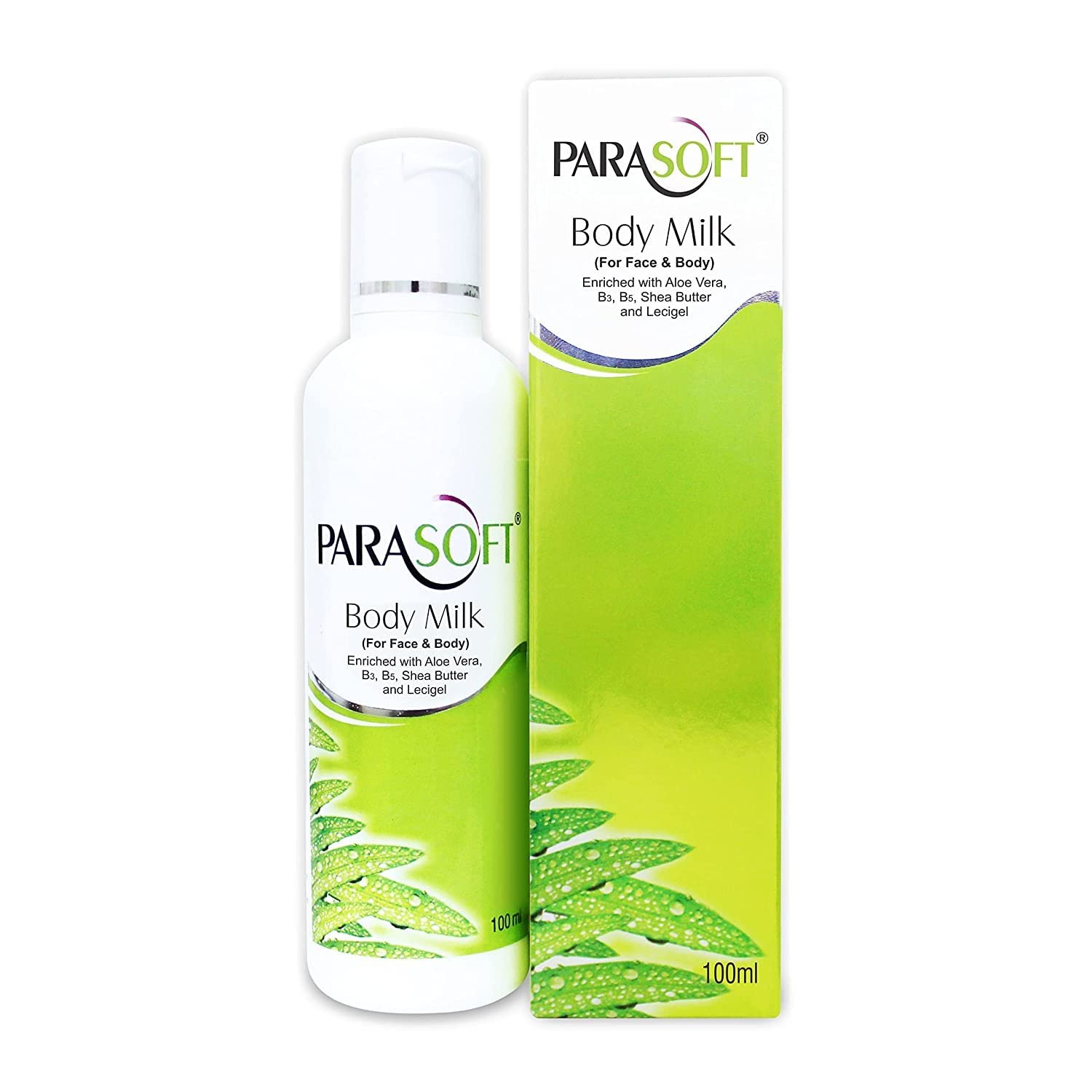 Parasoft Body & Face Milk Lotion- Calamine $ Light Liquid Paraffin for Very Dry Skin | Non-Sticky Hydrating Moisturizer-100ml