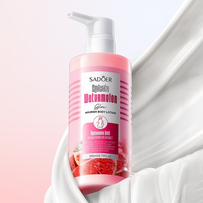 OEM Private Label SADOER Niacinamide Moisturizing Watermelon Body Lotion Wholesale Organic Repair Brightening Skin Body Lotion