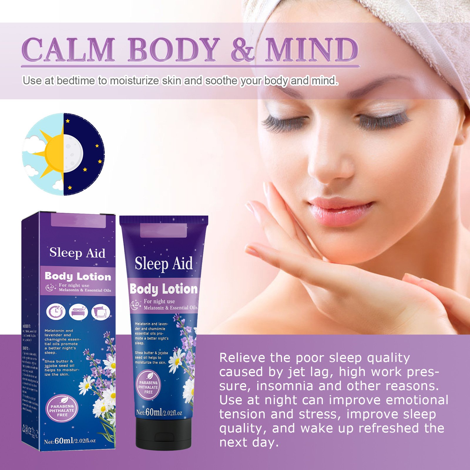 Vegan Whitening Body Lotion Hydrating and Moisturizing Skin for Face Use Sleep Aid and Rejuvenating Dull Skin