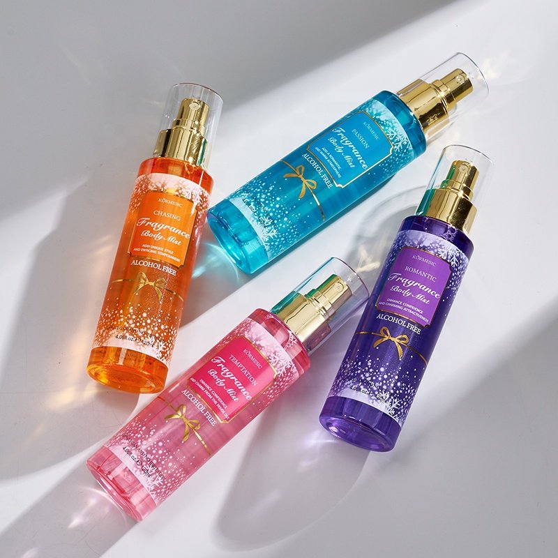 KORMESIC Custom Logo Perfume Lasting Moisturizing Christmas 120ml Fragrance Body Spray Body mist And 100ml Body Lotion Set For W