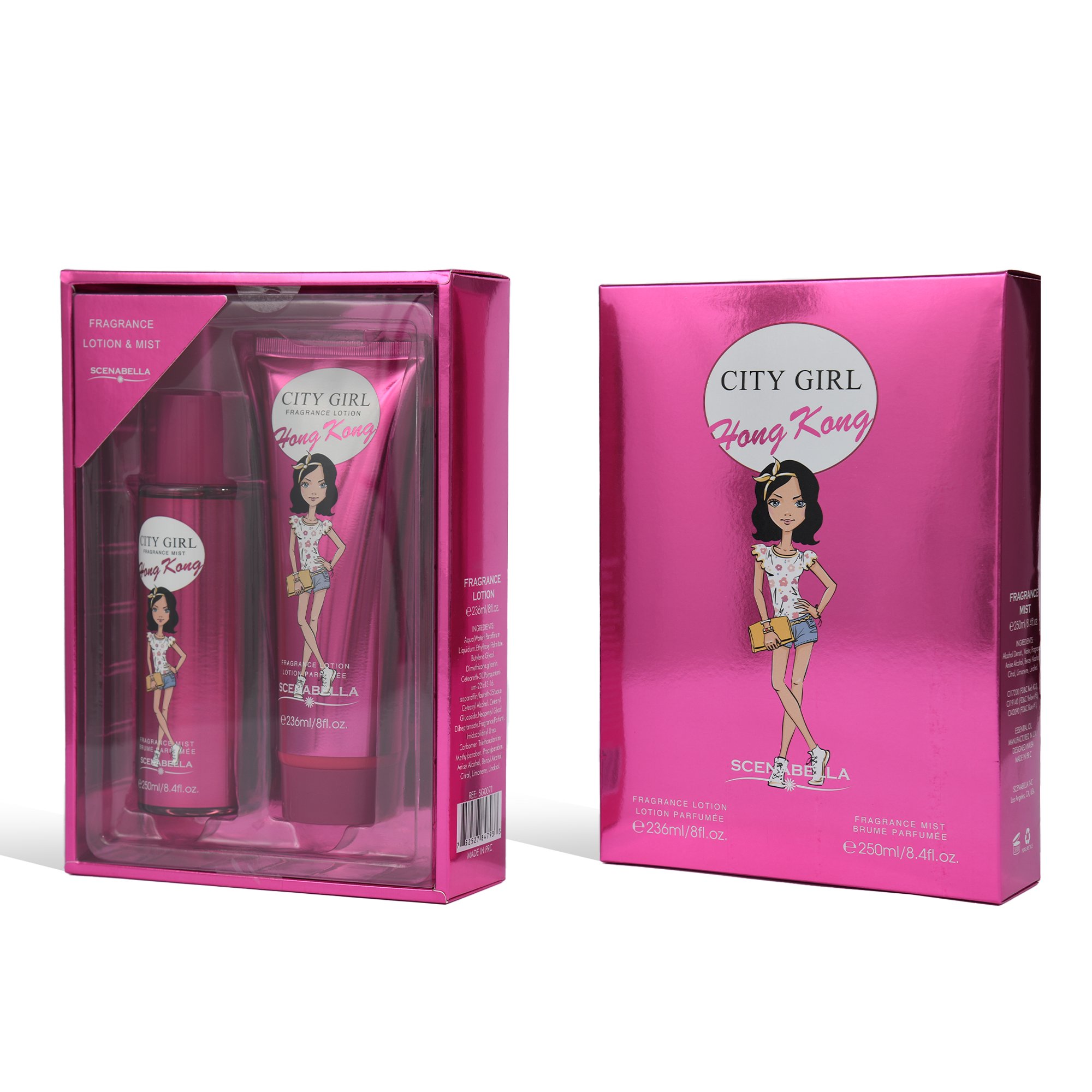 Manufacturing 250ML original perfume women's body splash fresh mist fantasy body spray and 236ml moisturizing body lotion