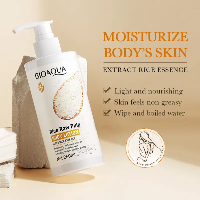 Refreshing Body Skin Care Milk Cream Tightening Smoothing Tender Rice Extract Raw Pulp Whitening Body Lotion