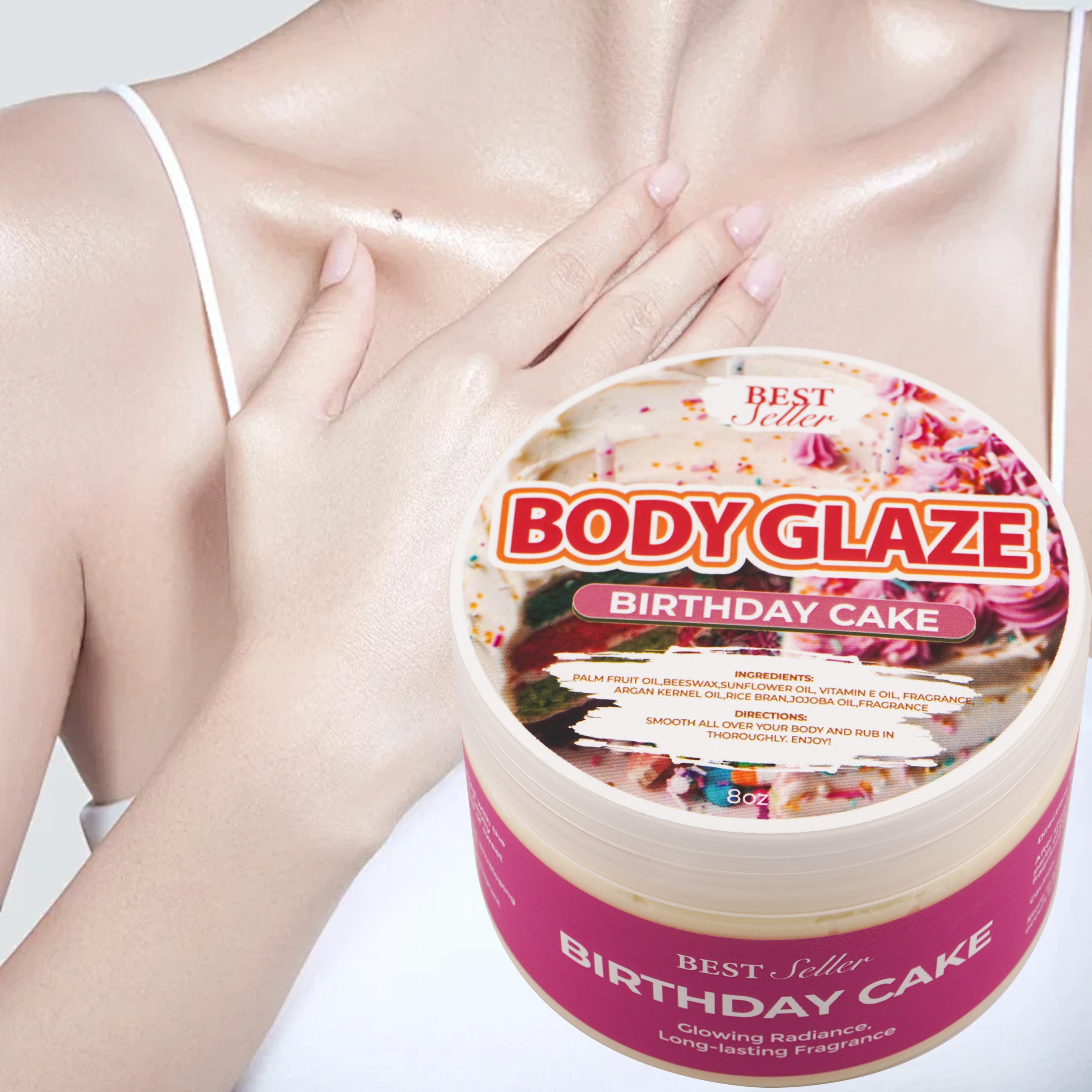 Wholesale Body Lotion Body Glaze Customizable Fragrance Birthday Cake 100% oil Naturals Shea Butter Shea butter for Body