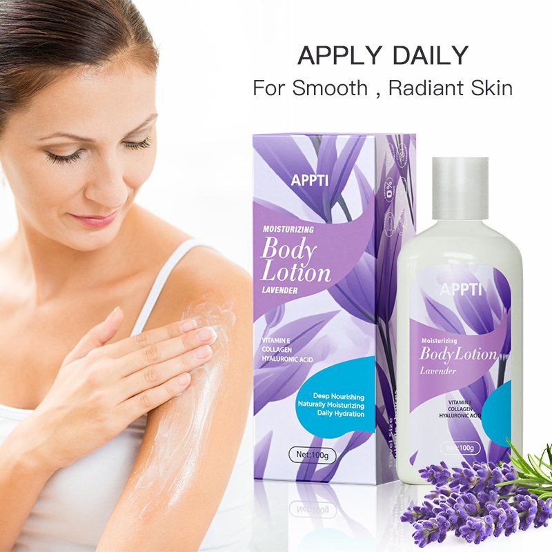 Private Label Lavender Whitening Organic Body Lotion Moisturizing Organic Floral fragrance Long-lasting Hydration Sensitive Skin