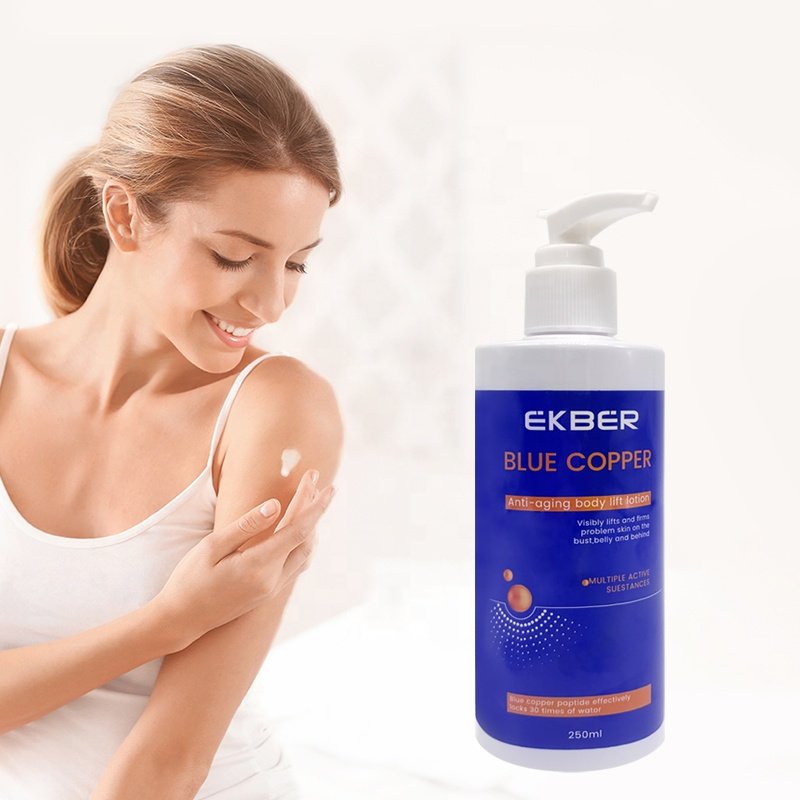 Low Moq Ghk-cu Blue Copper Peptide Body Face Lotion Blue Copper Peptide Firming Body Lotion Blue Copper Peptide Body Lotion