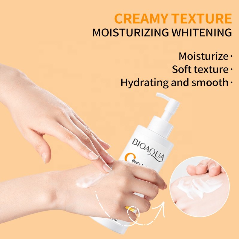 OEM BIOAQUA Wholesale Whitening Body Lotion Lightening Hydrating Body Milk Coconut Vitamin C Nourish Skin Anti-aging Body Lotion