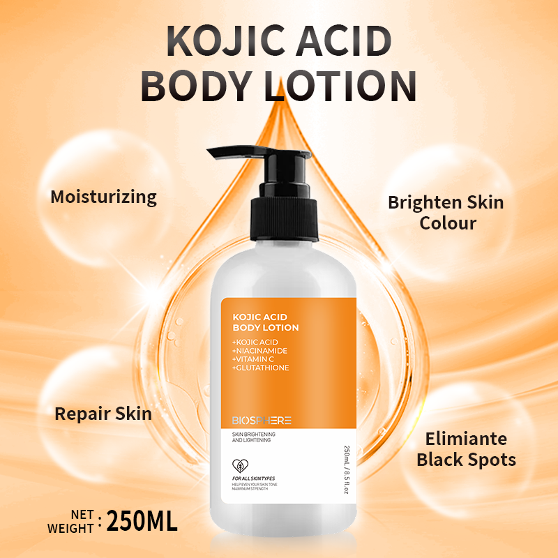 Beauty Factory Organic Vitamin C Private Label Moisturizing Brightening Fast Skin Whitening Kojic Acid Body Lotion For Women