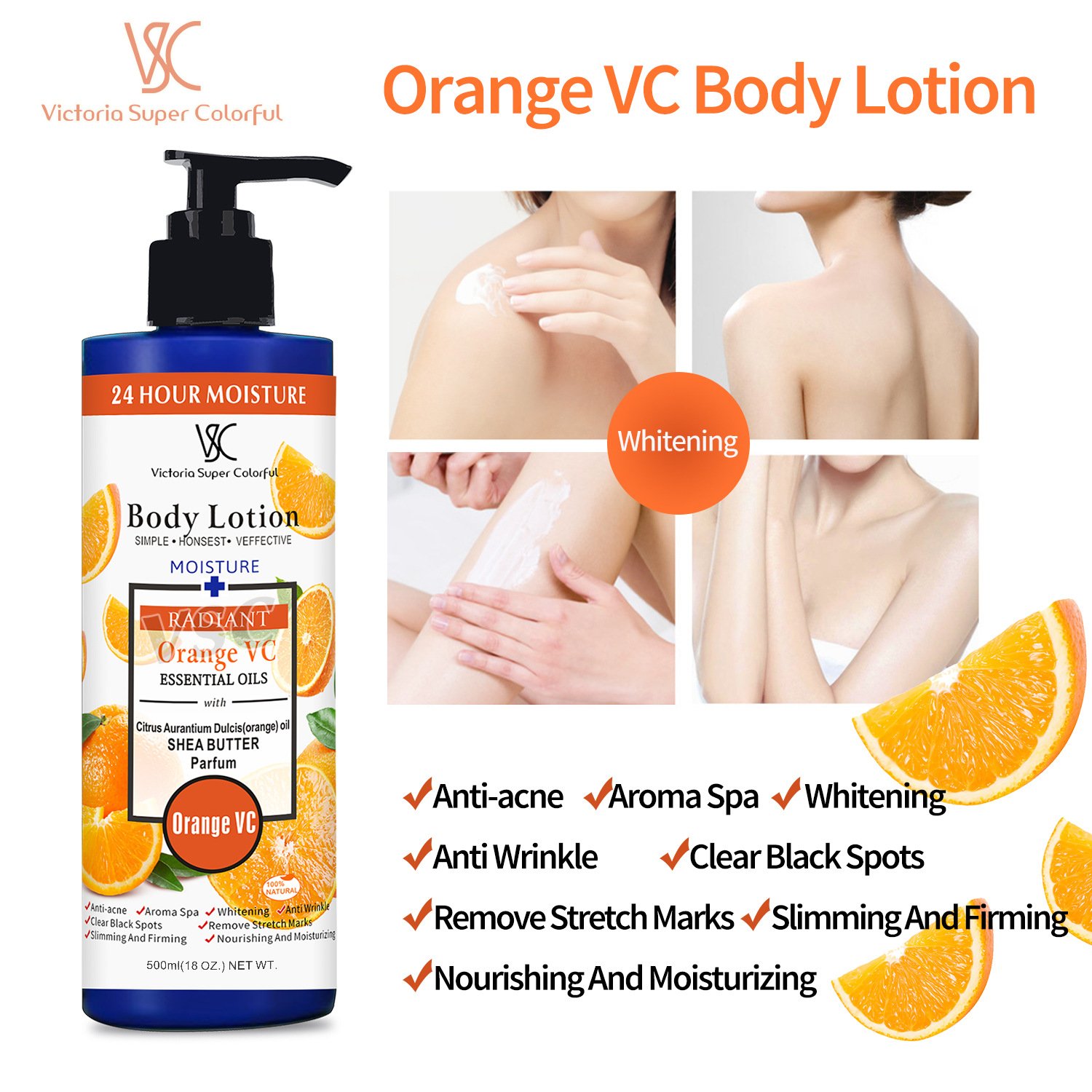 Natural Organic Alpha Arbutin 24 hour Moisture Body Lotion Whitening Skincare Vitamin C Brightening Nourishing Body Aroma Spa