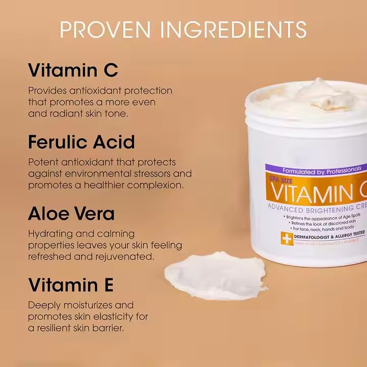 Moisturizer Anti Aging Skin Care Firming Brightening Cream Vitamin C Cream Face Body Lotion For Uneven Skin Tone Wrinkles