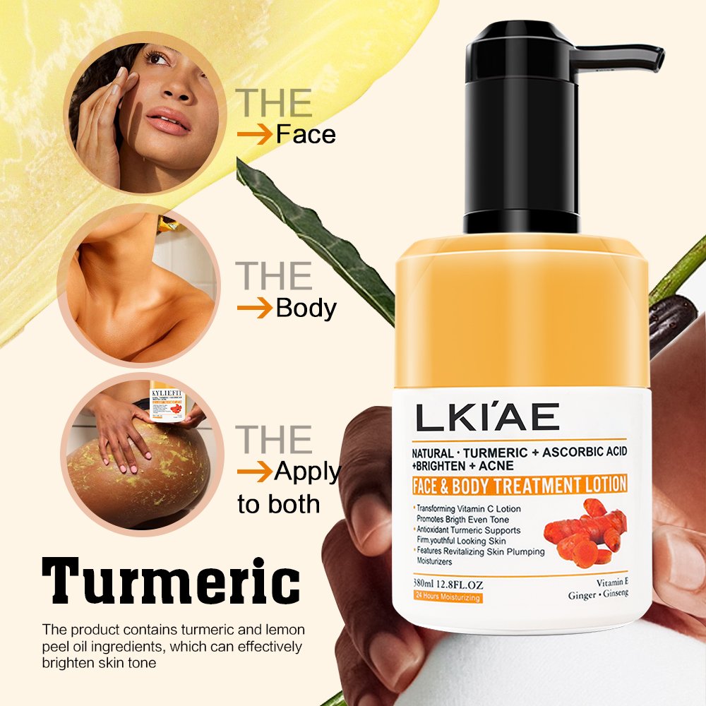 Best Whitening Brightening Anti-acne removal Turmeric Extract Shea Butter brighteningTurmeric body lotion for men