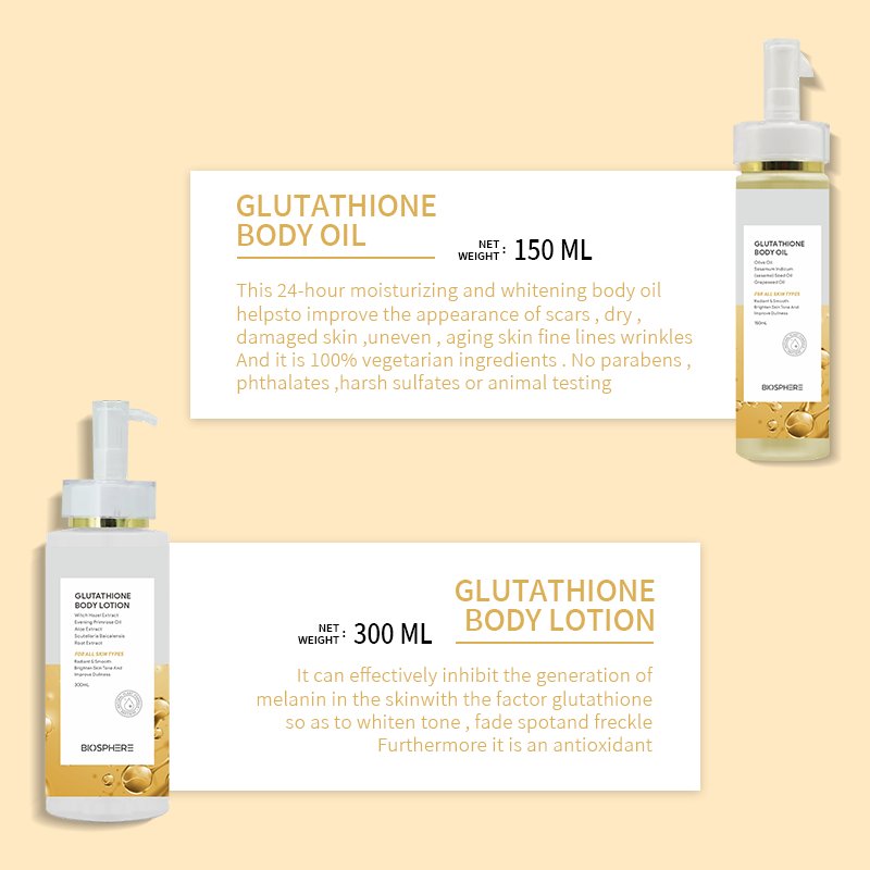 Cosmetics Manufacturer Antioxidant Anti Aging Custom Whitening Hyaluronic Acid Body Brightening Glutathione New Skin Care Set